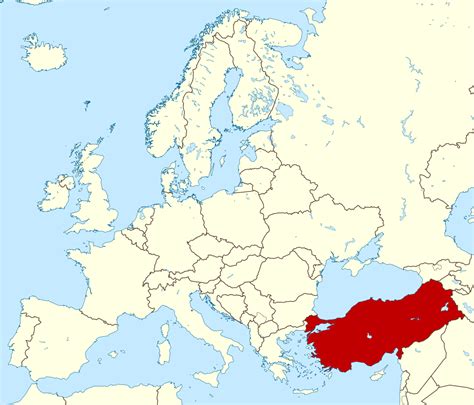 Turkey map in Europe